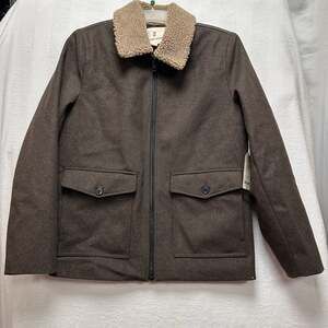 Mutual Weave Faux Fur Chore Barn Trucker Jacket Womens Medium Quilted lining